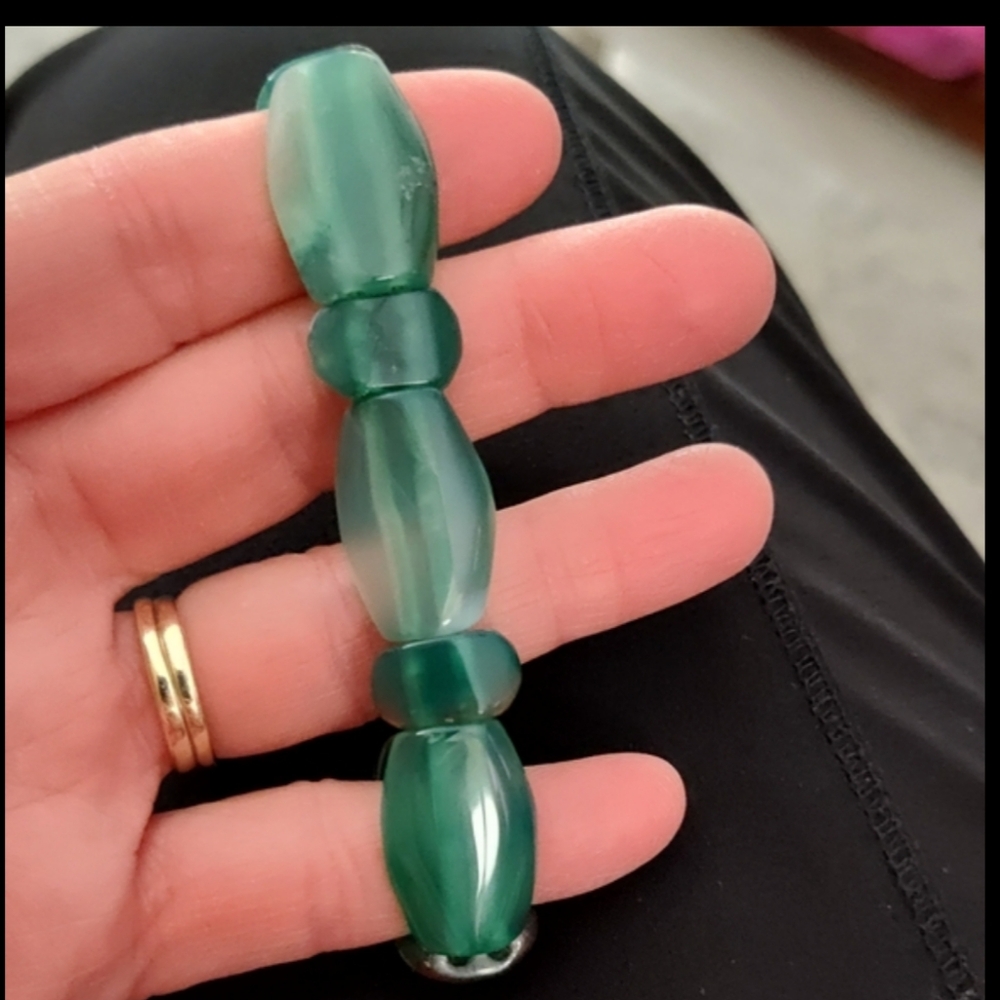 Jade Green Beaded Bracelet